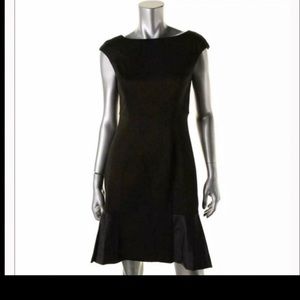 American Living Black Faux Leather Trim Dress Size 18 Regular